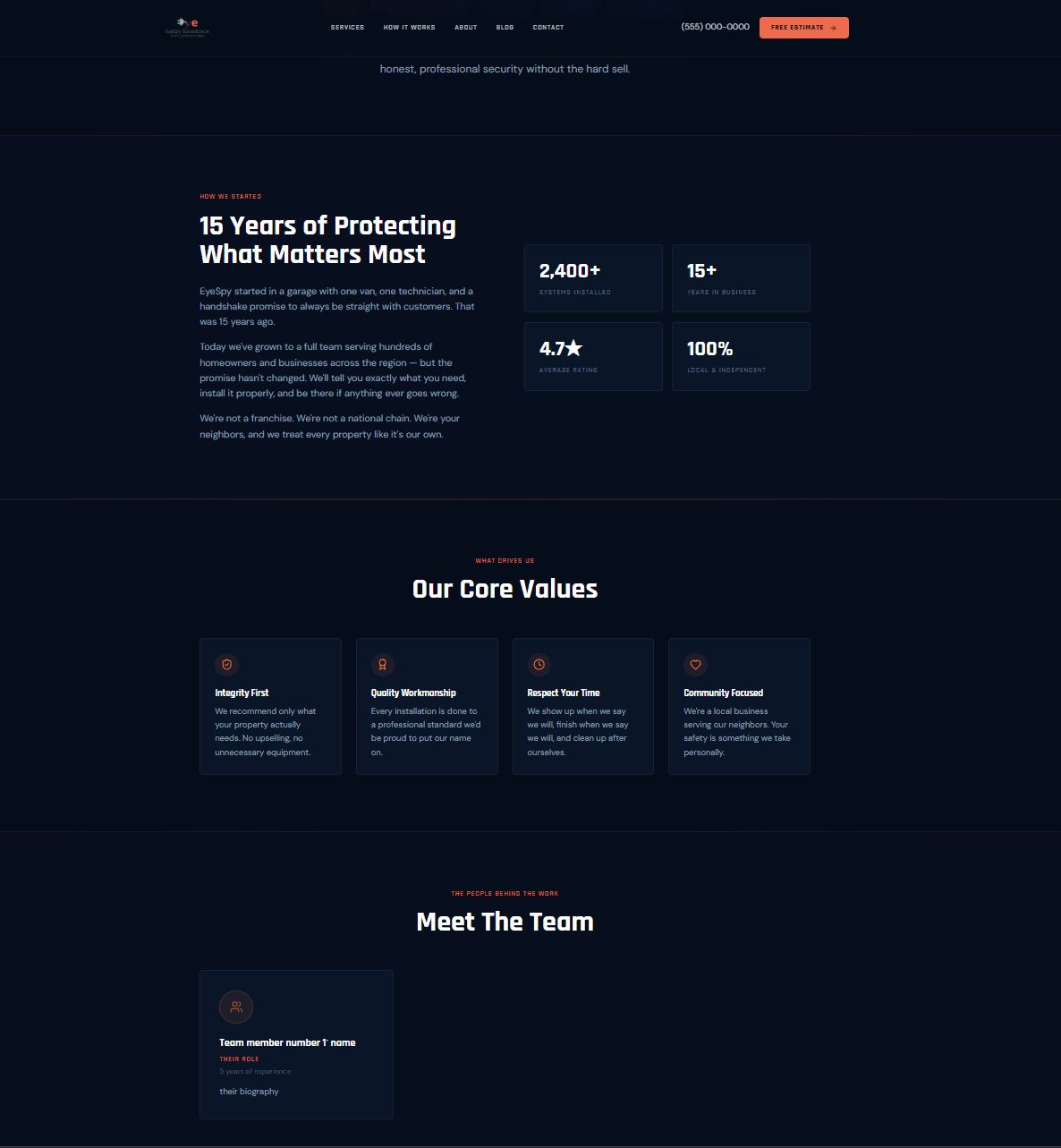 EyeSpy Surveillance & Communication website homepage